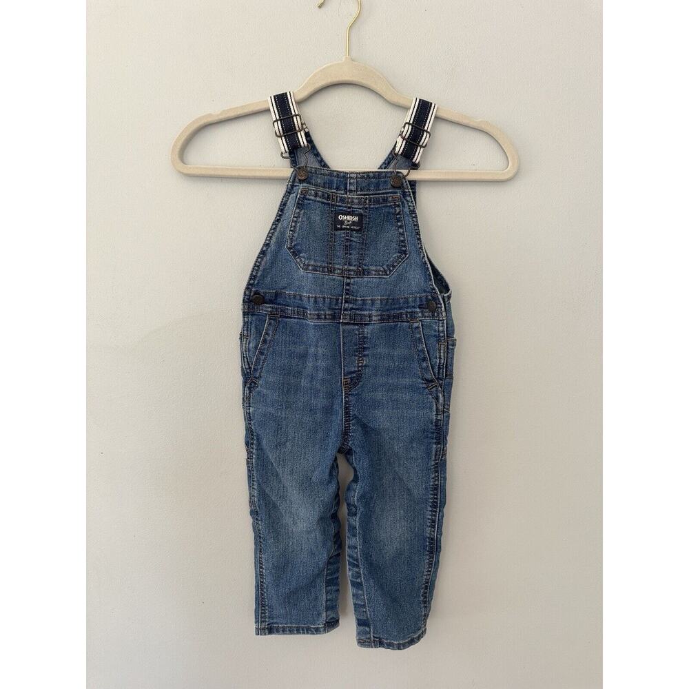 OSHKOSH B'gosh Denim Overalls Sz 24M Snap Legs
